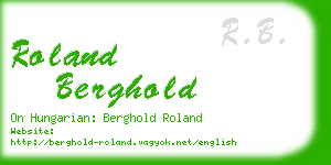 roland berghold business card